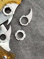 1 Piece Aluminum Alloy Tusk Quick-Open Quick-Release Buckle for Spyderco Folding Knives and Other Round-Hole Blades