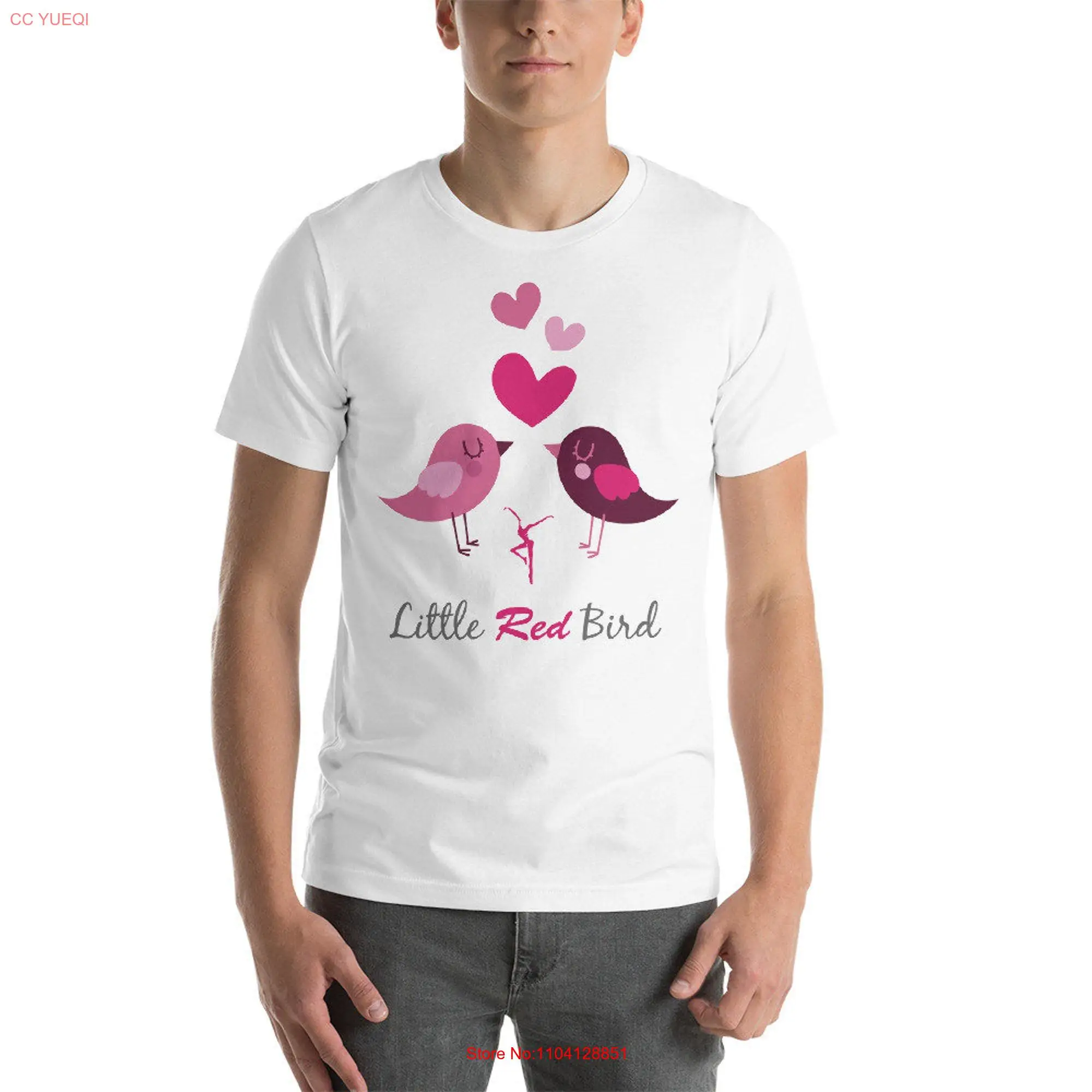 Little Red Bird  T Shirt long or short sleeves