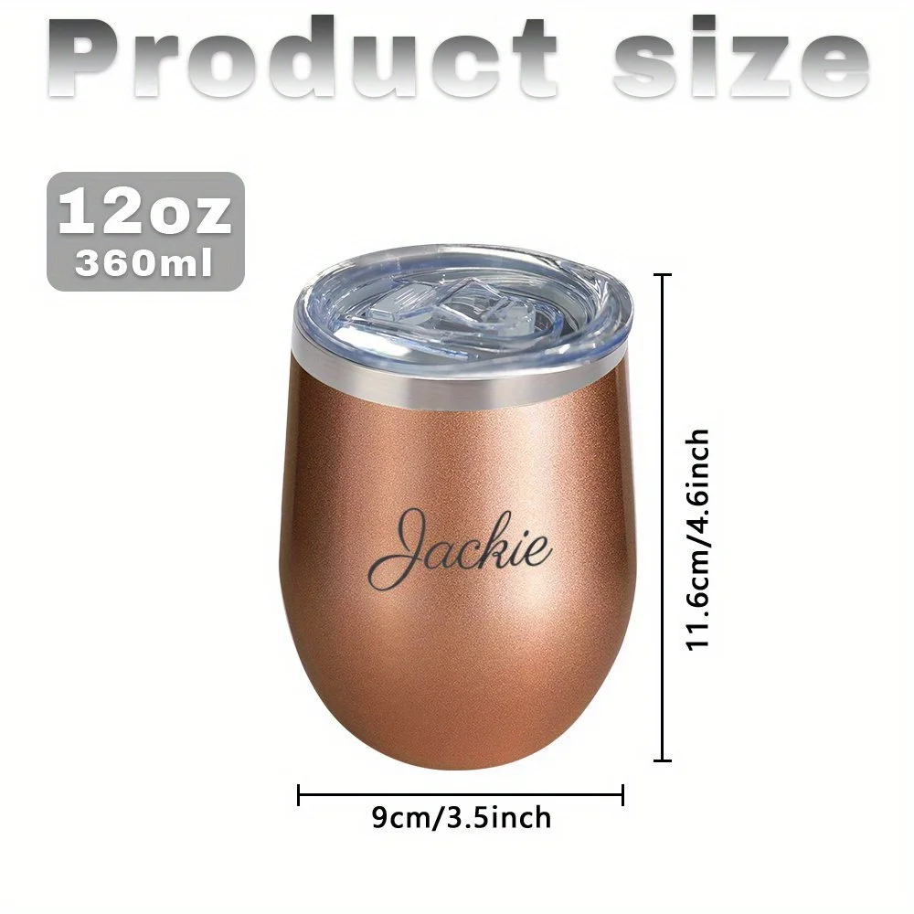 360ml Stainless Steel Eggshell Wine Tumbler Customized Logo Double Wall Vacuum Insulated Cup for Coffee Tea Office Home Travel