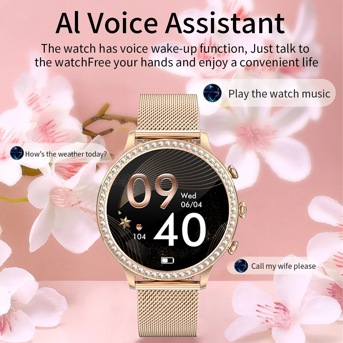 2024 New Women's Shining Smartwatch - Bluetooth Call. Fitness Tracker AI Voice Assistant Heart Rate Monitoring Long Battery Life