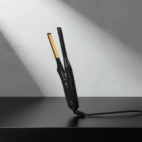 2-in-1 Mini Hair Straightener Curling Iron Professional Ceramic Short Flat Iron for Women & Men Beard Straightener