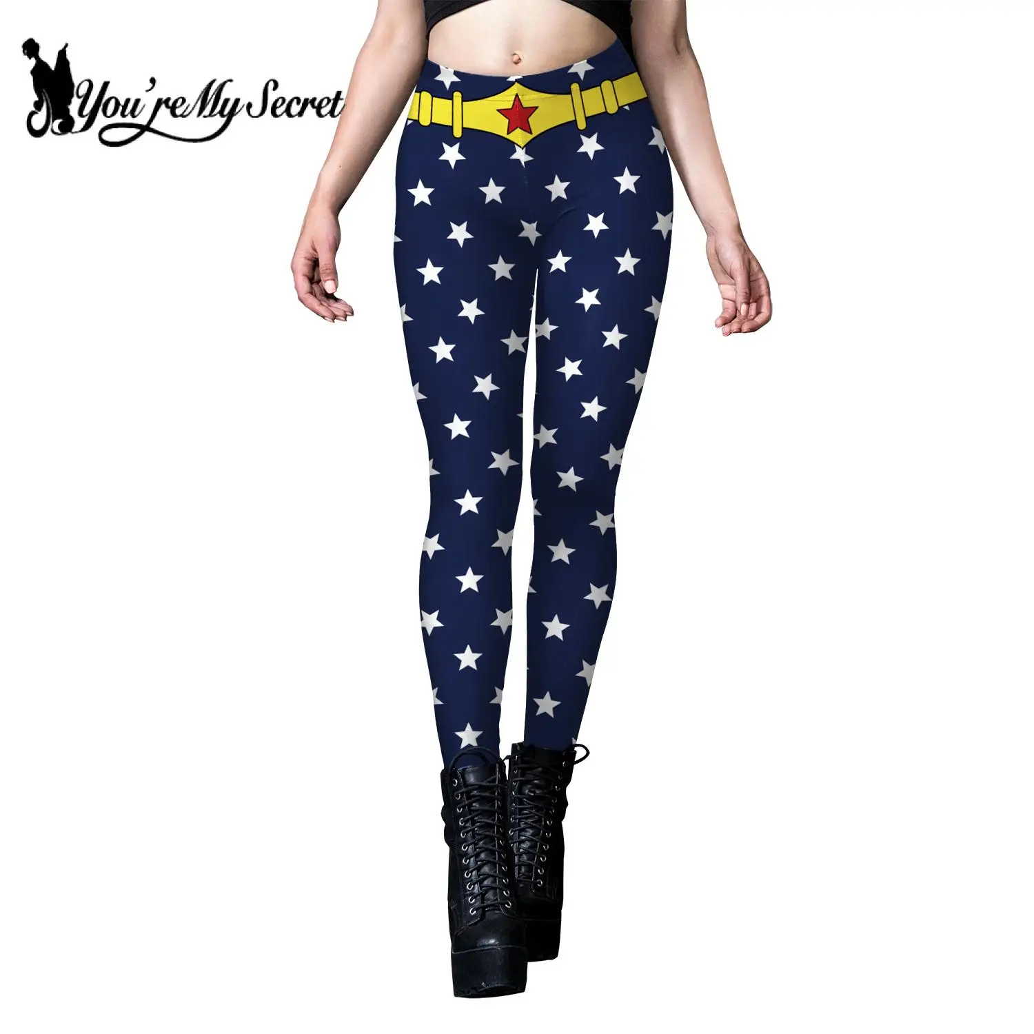 [You're My Secret] Cosplay Anime 3D Print High Waist Pants Elasticity Women Fitness Sexy Women Legging Push Up Running Trouser