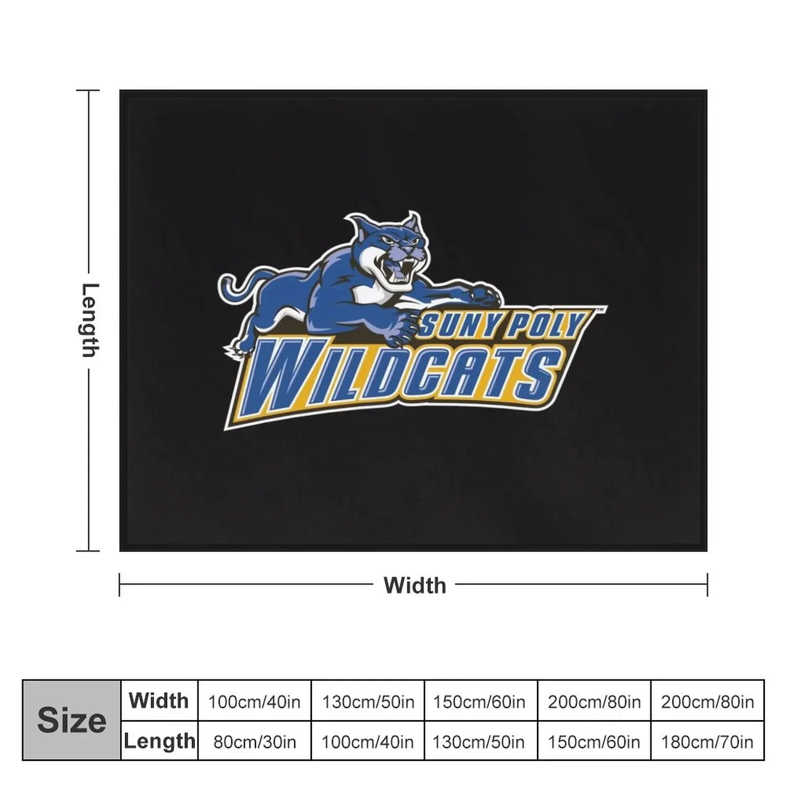 SUNY Polytechnic Institute wild cats Throw Blanket Flannels Vintage Weighted For Decorative Sofa Blankets