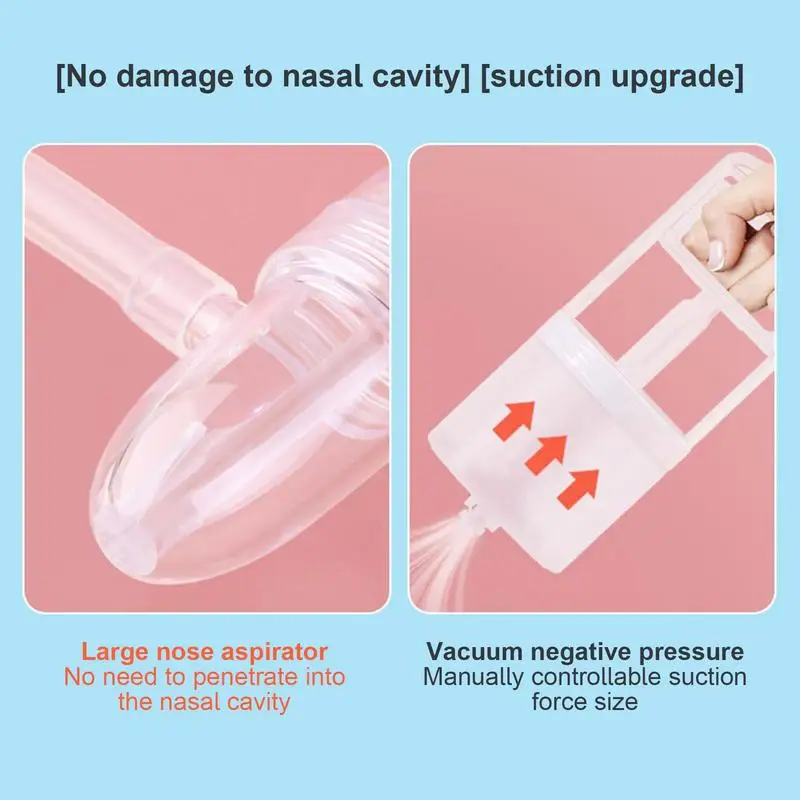 Manual Baby Nasal Aspirator Hand Pump Silicone Nose Cleaner Multi-functional Long Tip Nose Aspirator Flexible Baby Booger Sucker