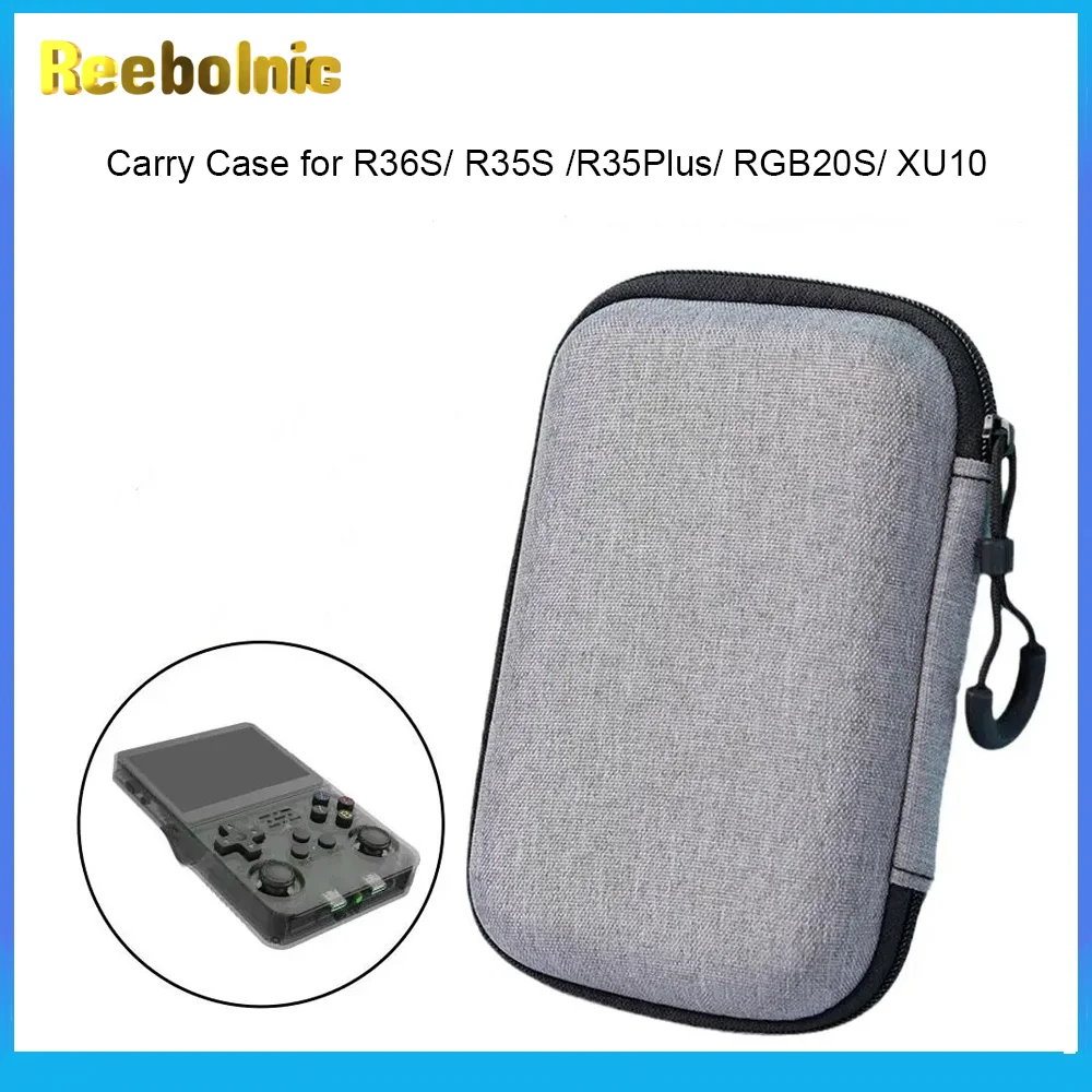 

Reebolnic Grey Bag of R36S Handheld Game Console Portable Carry Case for R35S Game Console