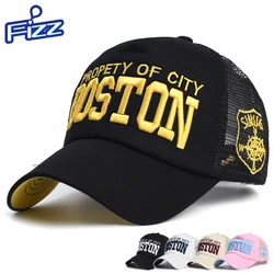 Letnia męska siateczkowa czapka z daszkiem Outdoor Sport Letter Snapback Hat dla kobiet Unisex Oddychające czapki Hip Hop Trucker Hats