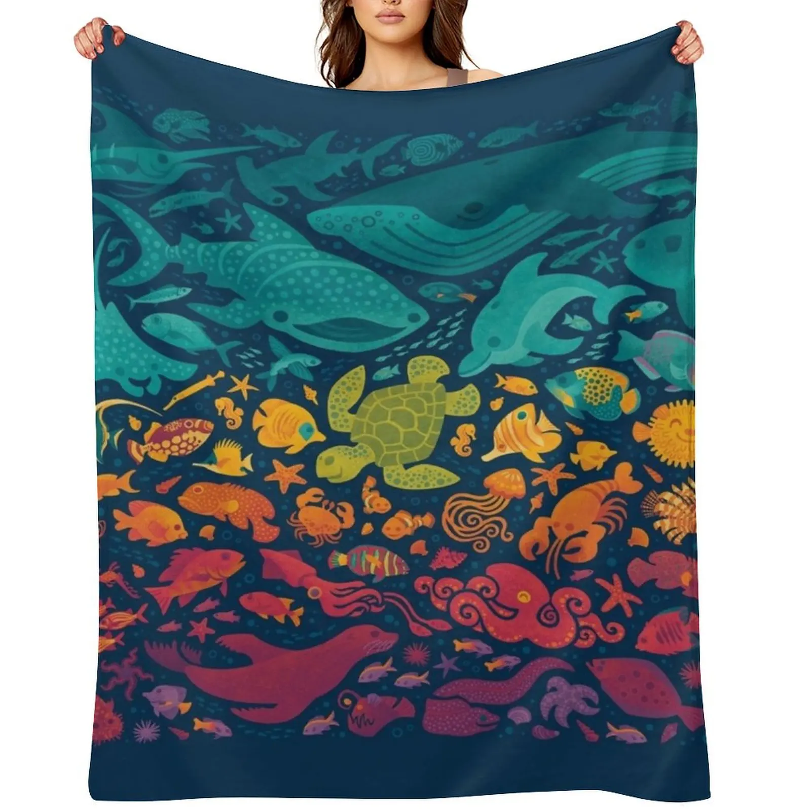 

Aquatic Spectrum 2 Throw Blanket manga Plaid on the sofa Luxury Thicken Sofas Blankets