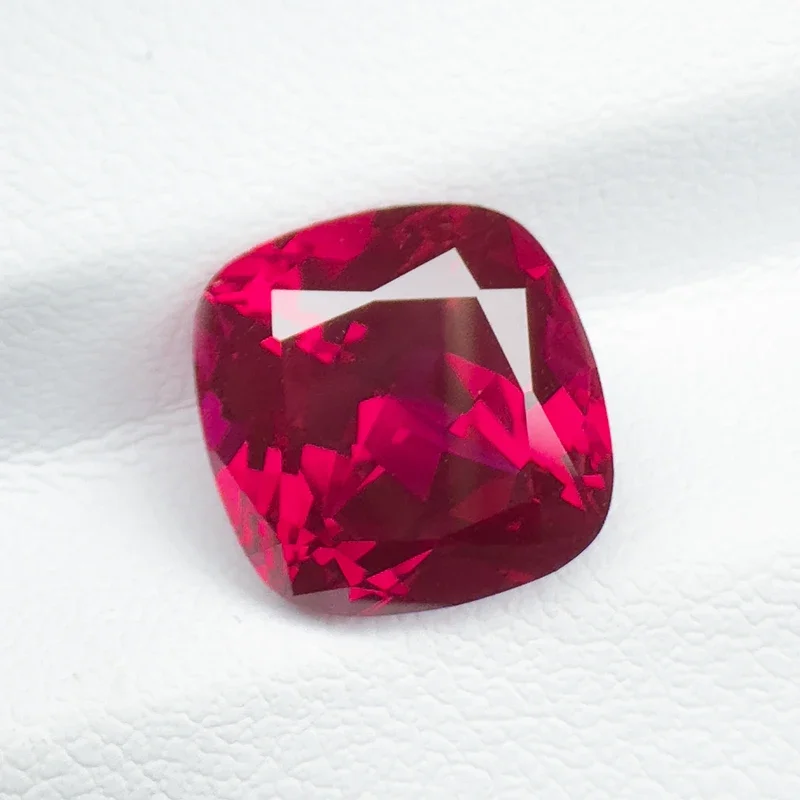 Lab Grown Ruby Square Cushion Cut Pigeon Blood Red 10x10mm 5.9ct Top Quality Gemstone for Jewelry Gift with AGL Certificate