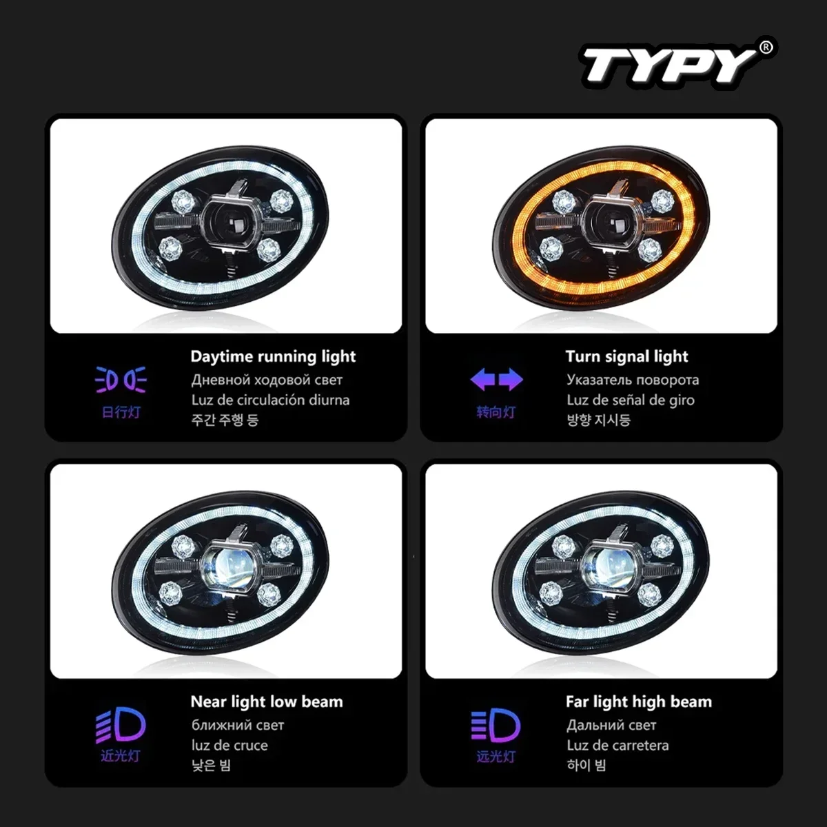 

TYPY New LED Head Lamp Upgrade Modified For VW Beetle Headlights 2013-2021 Headlight Dynamic Signal Head Lamp Auto Accessories