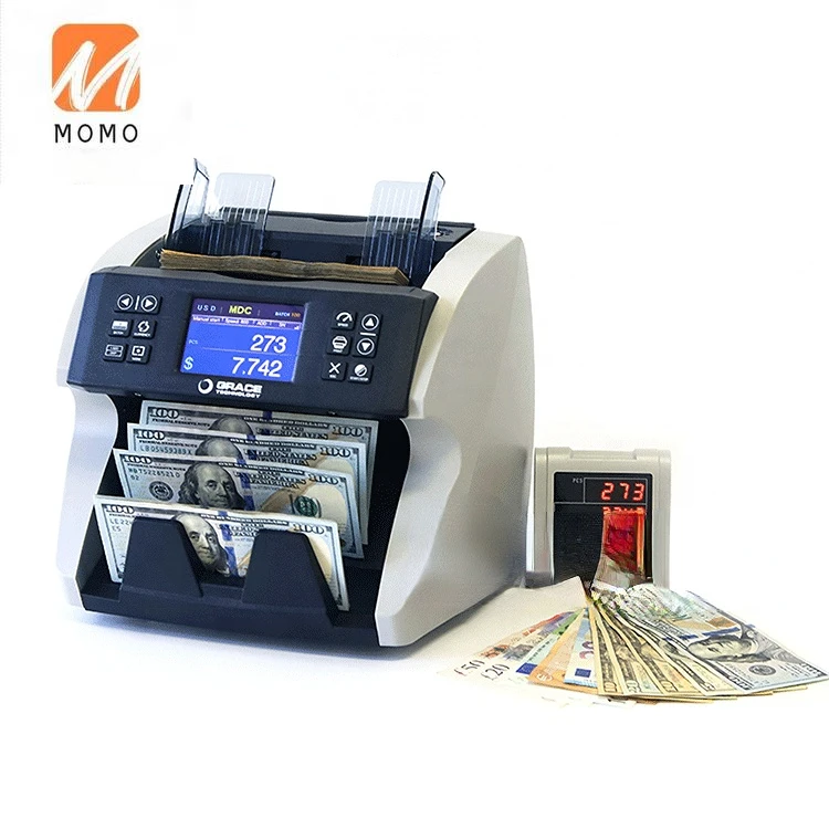 USD, EUR, GBP, CAD, MXN mix bill value currency counting bill counter machine grace money counter