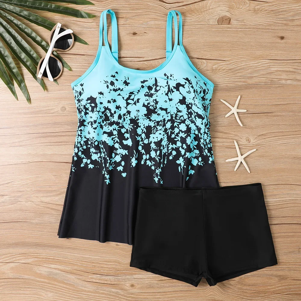 

Новый женский комплект из двух предметов, купальники, женские купальники, купальный костюм с принтом, шорты, сексуальное монокини, летняя пляжная одежда с высокой талией, танкини
