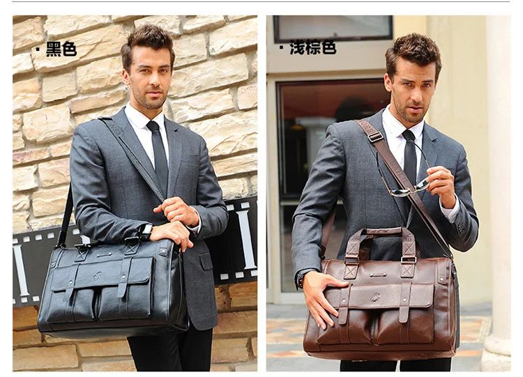 Cross-border foreign trade high-end men's briefcase retro new leather computer bag casual business portable oblique span bag