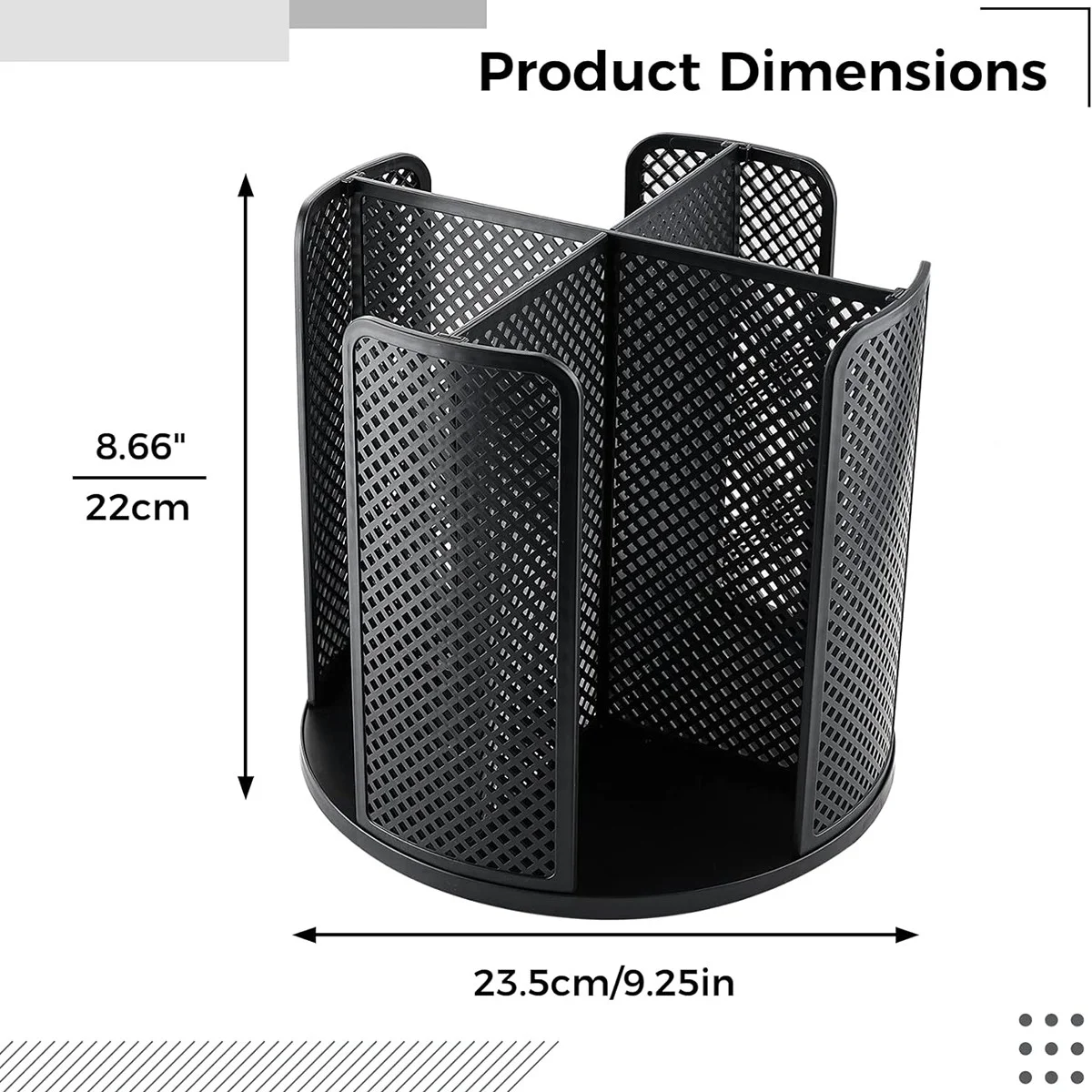A88M 回転可能なカップと蓋オーガナイザー 4 コンパートメント付き、コーヒーカップディスペンサー、紙コップ収納ホルダー、カウンタートップ用 ブラック