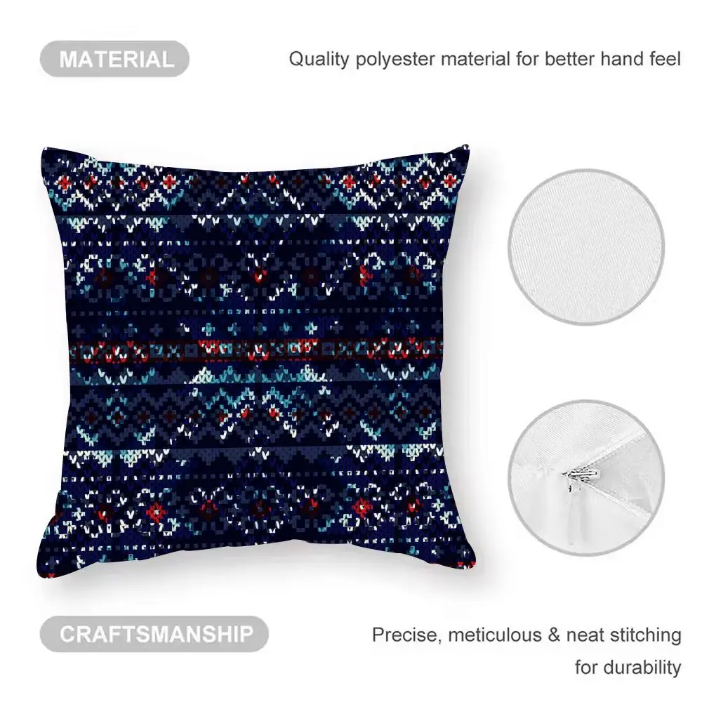 Funda de almohada Modern y Elegante Fair Isle، Funda de almohada estampada con patron para sala de estar، Funda de cojín para #4
