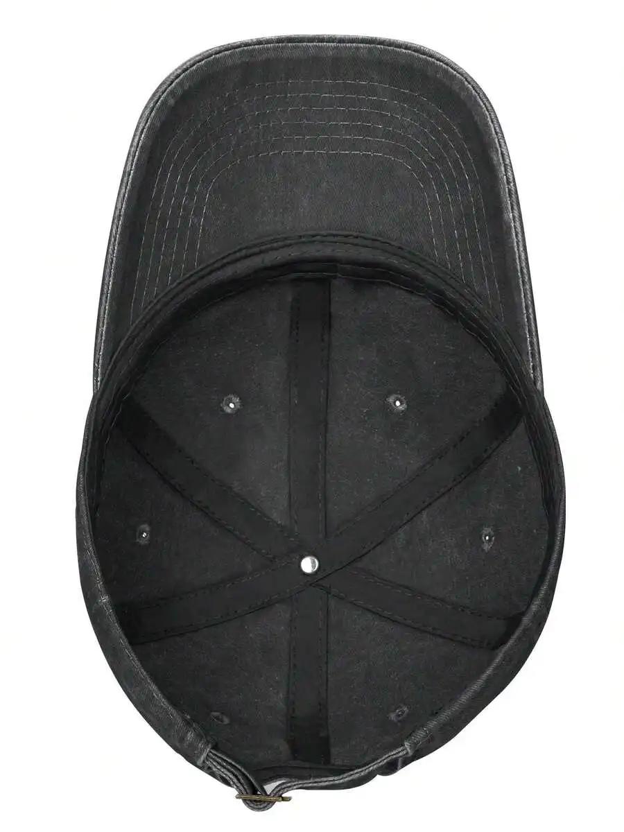 

Washed Black Cotton Baseball Cap With Vintage Retro Design Adjustable Fit Unisex Outdoor Hat For Skiing Snowboarding And