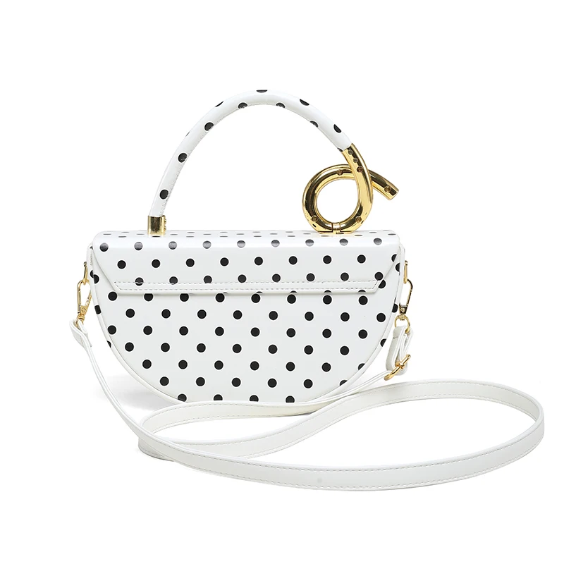 Designer Kleine Satteltasche mit Kurzem Henkel, Handtasche, Modische Polka-Dot Schultertasche, Y2K Trend Damen Party Clutch – Detail 22