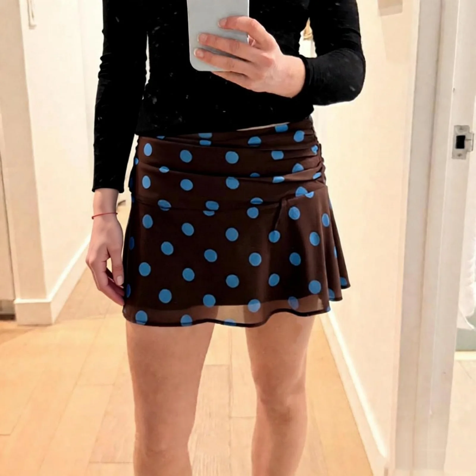 

Летняя мини-юбка в стиле Y2K для женщин, с принтом в горошек, низкой талией, драпировкой и А-образным силуэтом, короткая юбка для выхода в свет, уличная мода