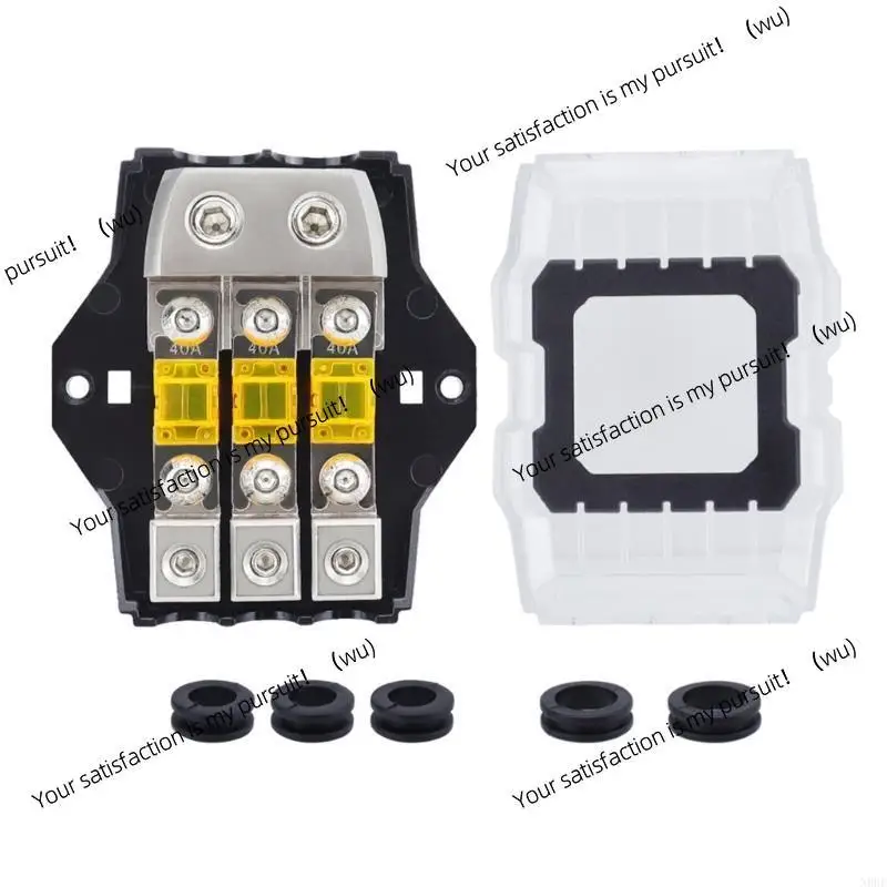 1/2/3/4-way 80A fuse power distribution module unit, grounding bus for power management of car video audio system