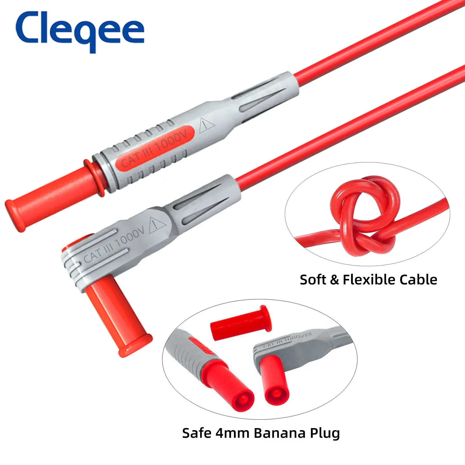 Cleqee P1300F 28PCS Professional Multimeter Test Lead Kit 4mm Banana Plug Wire Quick IC Test Hook Alligator Clip Electronic Tool