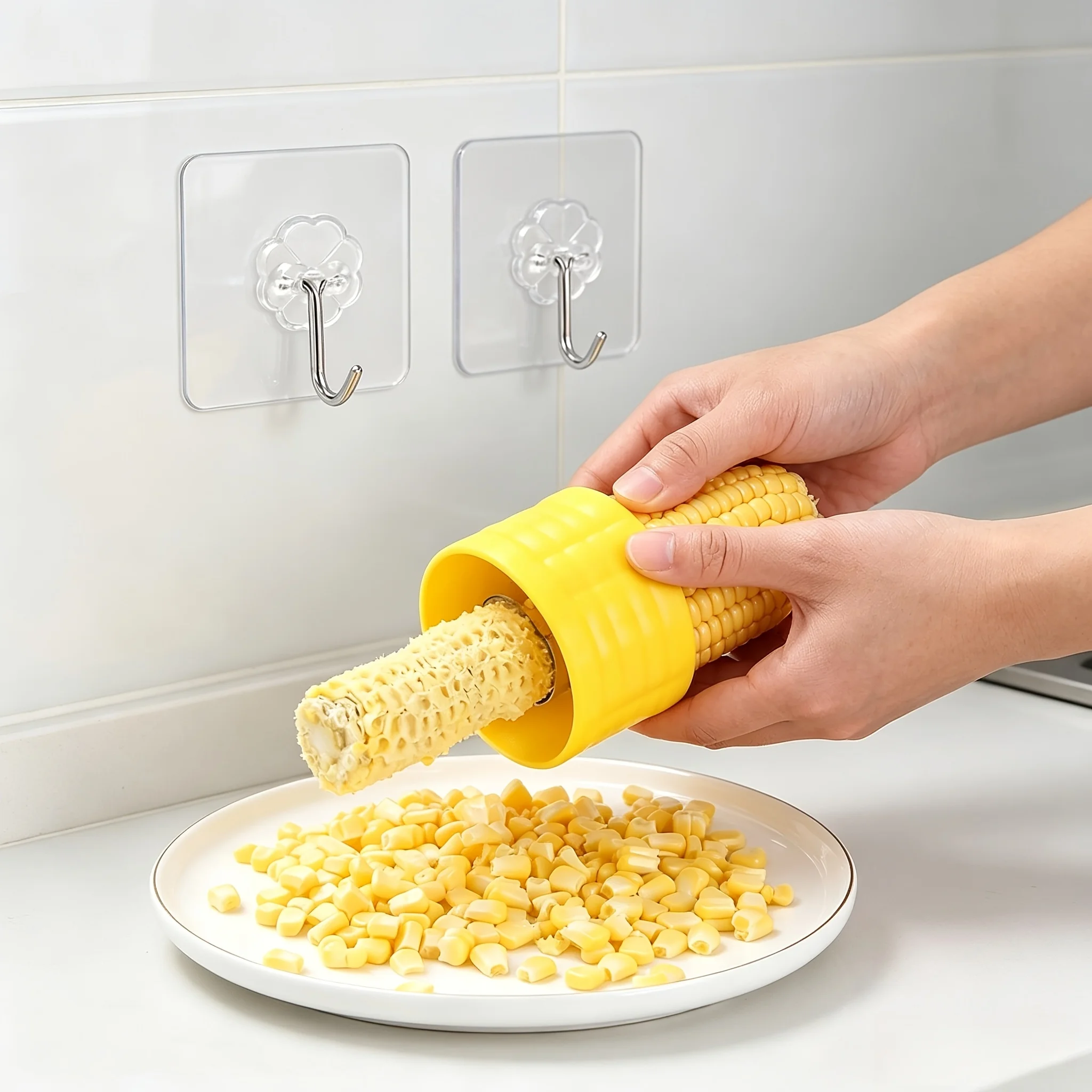 2‑In‑1 Multi‑Function Corn Kernel Remover & Peeler, Quick Corn Stripping Tool, Fruit Vegetable Potato Peeling Cutter, Reusable W
