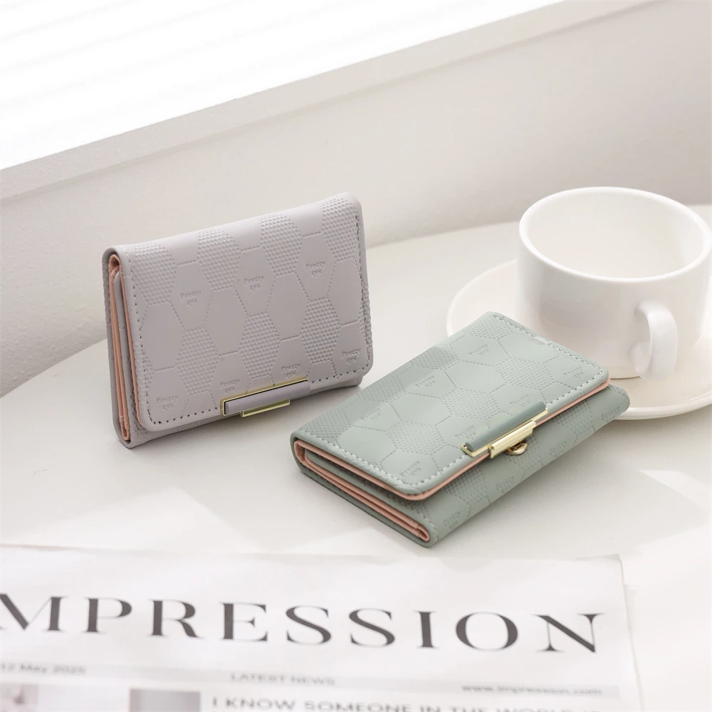 

Elegant Compact Wallet Three Fold Three Fold Wallet Women'S Short Wallet Elegant For Backpack Gift Travel