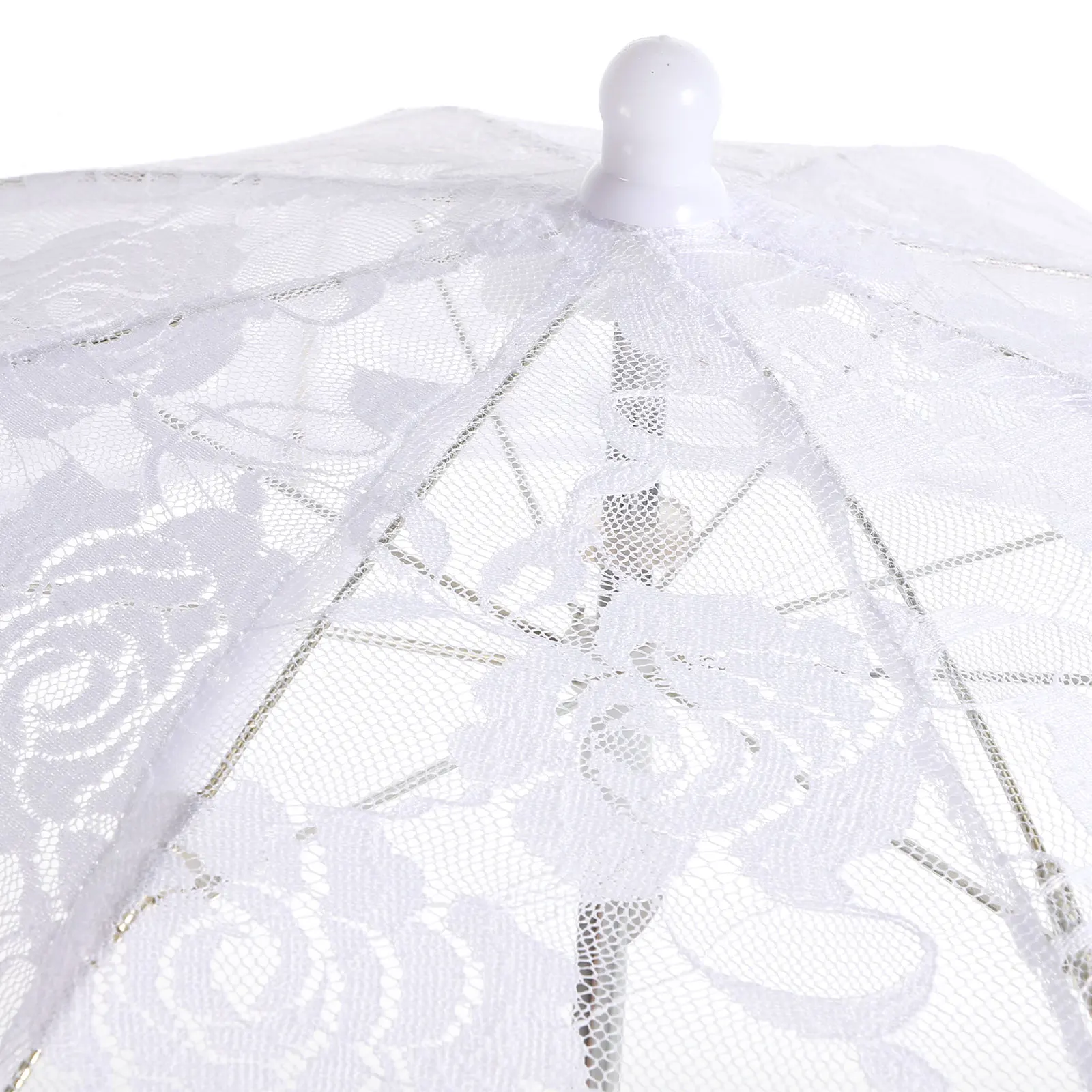

Lace Umbrella Props White Wedding Photography Parasol Decorative Vintage Girls Tea Party Photo Steel Handmade Bridal Costume