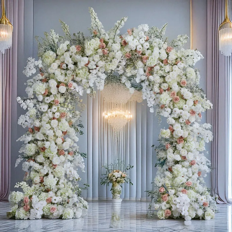 

2,6 м молочно-белый искусственный вишневый цветок розы U-образная арка цветок свадебное украшение фон сценическое украшение для вечеринки