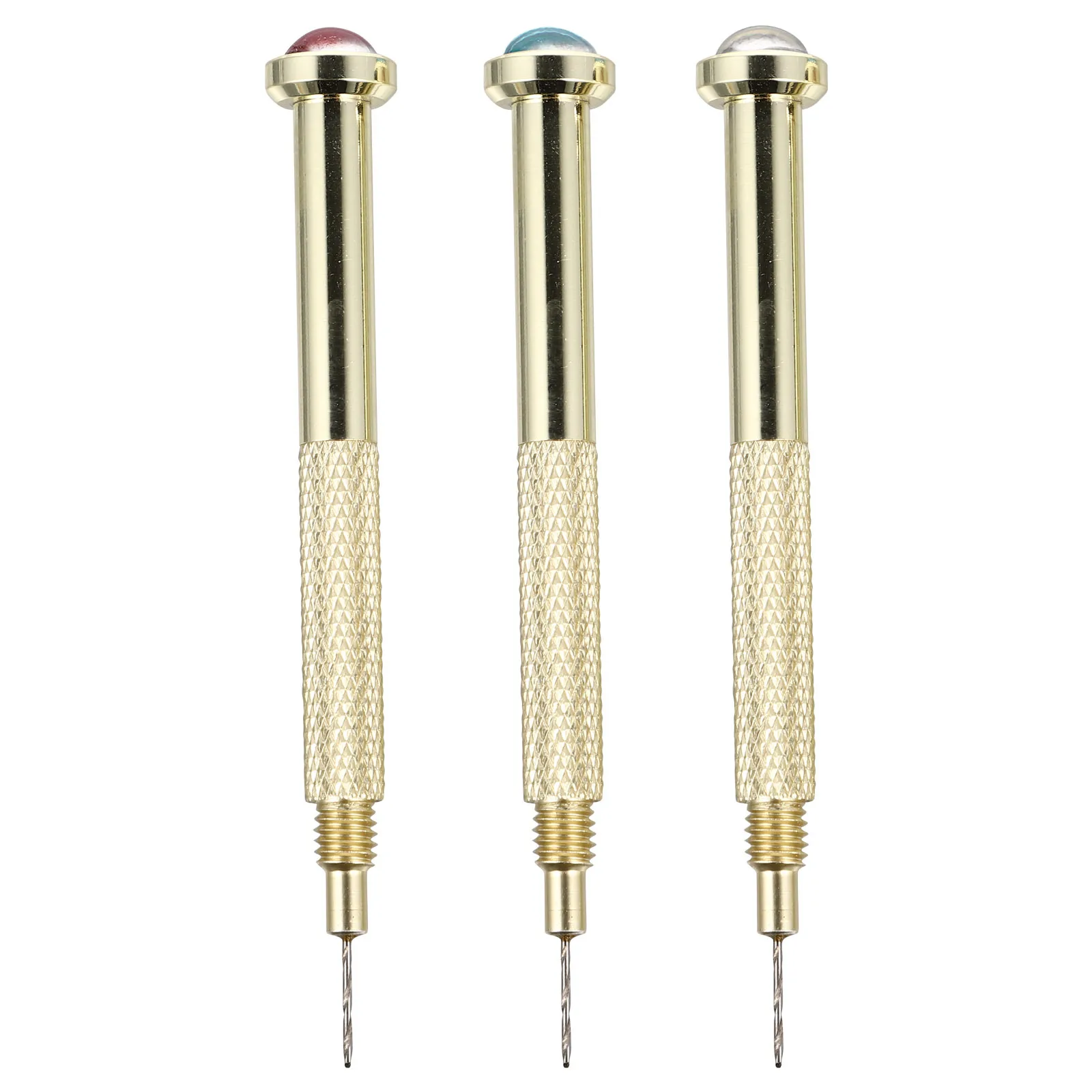 3Pcs Nail Art Hand Drills Metal Durable Piercing Tools DIY Acrylic Gel Tip Charm Jewelry Accessory Nail Hand Drills
