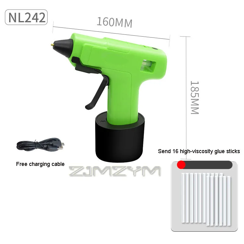Quick Bonding Hot Melt Glue Gun Anti-drip Glue Cordless Adhesive Gun Automatic Power Off Safe Crafts Handmade Tool With 20Sticks