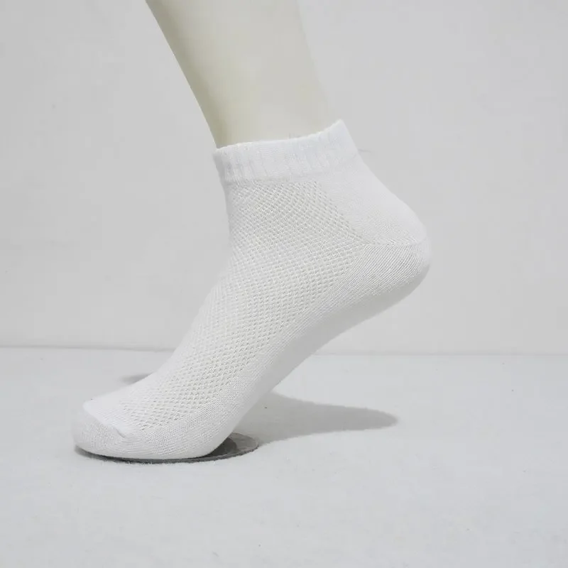 Breathable Non-slip Men's Socks Short Tube Casual Ankle Solid Mesh High Quality Male Sweat-Absorbing Boat Socks