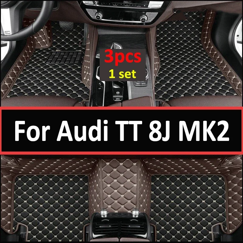 

Car Floor Mats For Audi TT 8J MK2 2007~2014 Luxury Leather Mat Auto Rugs Durable Pad Protective pets Set Accessories 2008