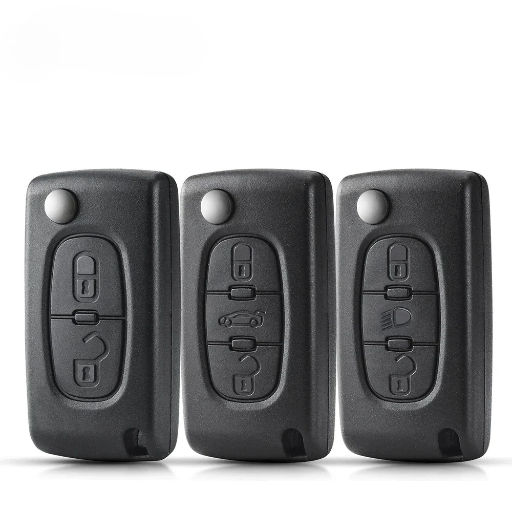 

Remote key Case for Peugeot 207 307 308 407 607 807 For Citroen C2 C3 C4 C5 C6 Flip Folding Car Key shell 2/3/4 Buttons