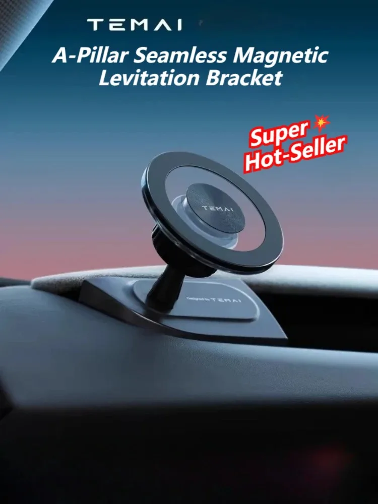 TEMAI A-Pillar Traceless Magnetic Floating Mount for Tesla Model 3 Highland Model Y YL Juniper, Car Air Vent Phone Holder