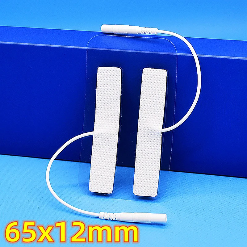 2Pcs Non-woven Self Adhesive Replacement Electrode Pad for Tens EMS Digital Therapy Machine Massager 1.2*6.5cm Nerve Stimulator