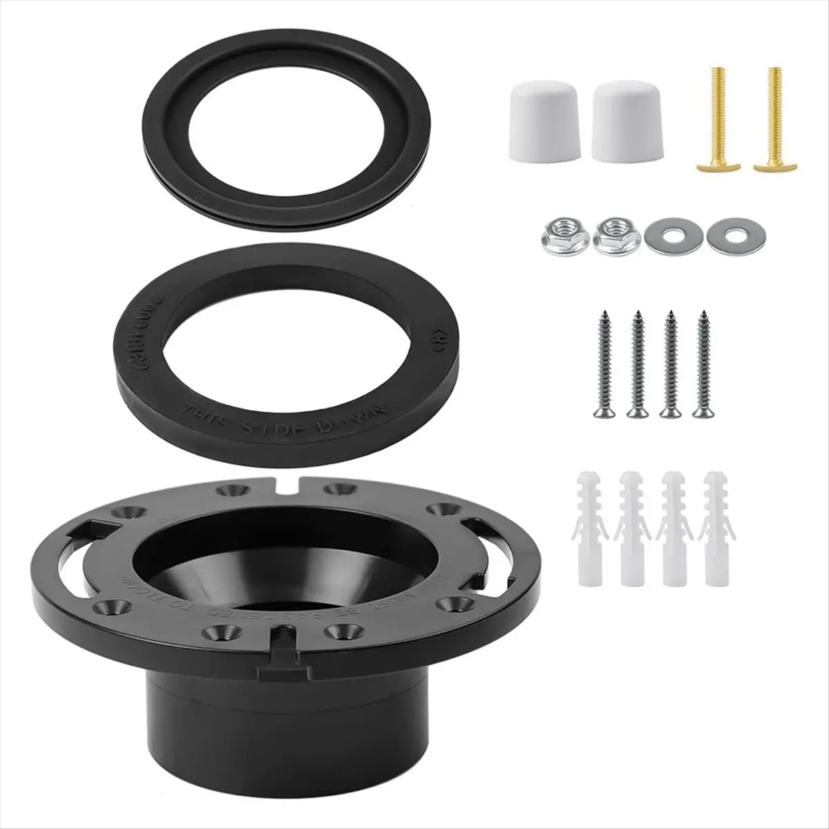 A78I RV Toilet Seal and 3in Socket Floor Flange Kit for 300 310 320 RV Toilets,Replacement Parts Kit 385345892 Flange