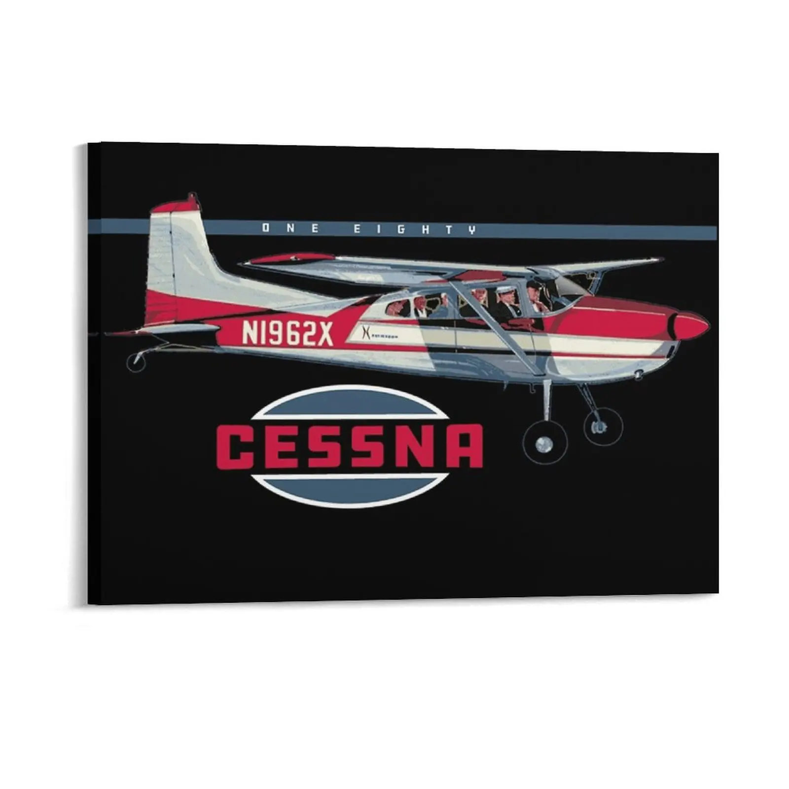 Cessna 180 Vintage Aircraft Canvas Painting Cinema Kitchen Wall Decor Home Funny Framed Wall Paintings