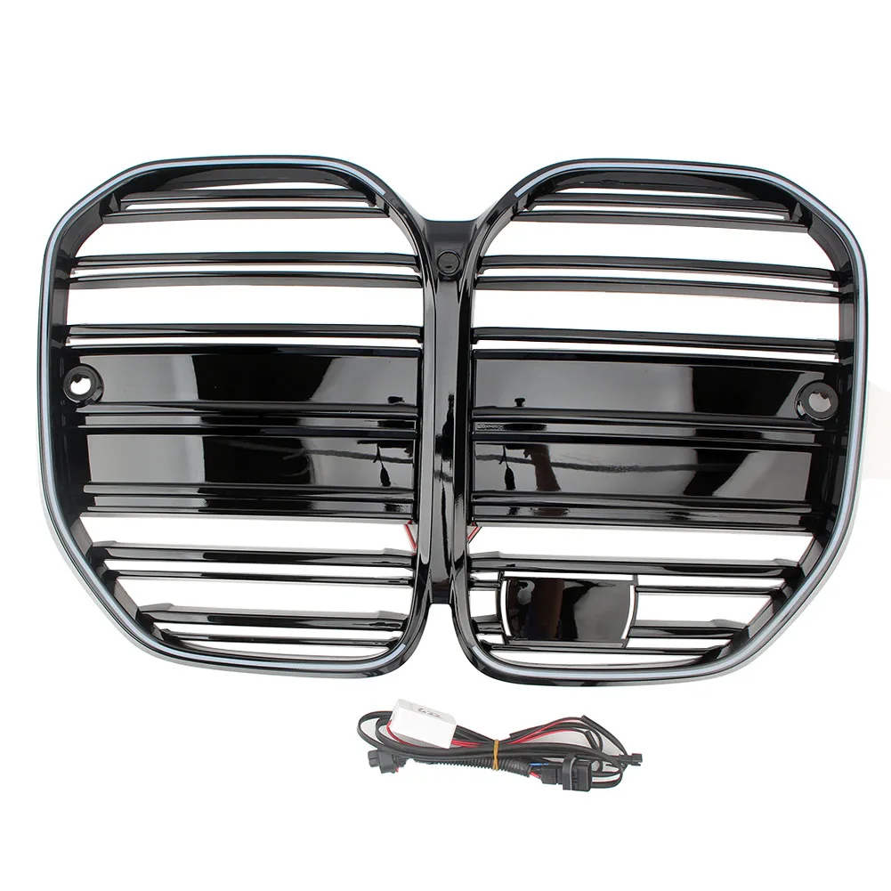 شبكة LED الجبهة العلوية المبرد تجميل شبكات السباق لسيارات BMW G22 4-Series 2-Doors 420i 430i 435i M440i LCI 2020 + مع الضوء
