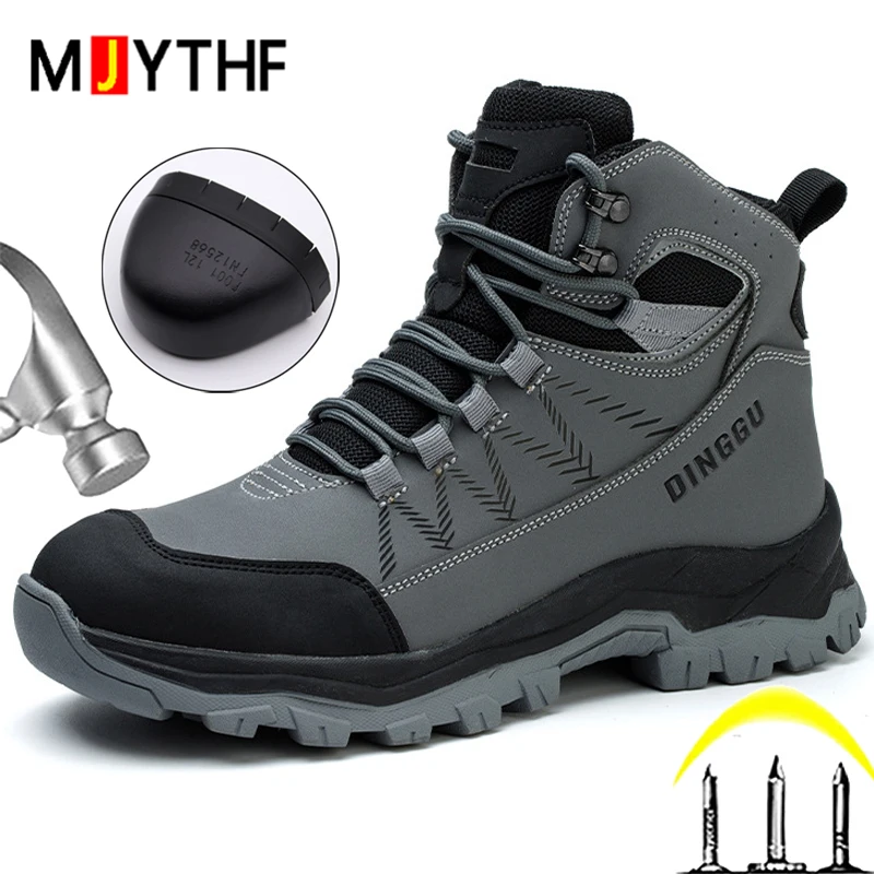 

High-top Men Work Boots Steel toe shoes Puncture-Proof Safety boot Protection Shoes Security Indestructible shoes Wear-resistant