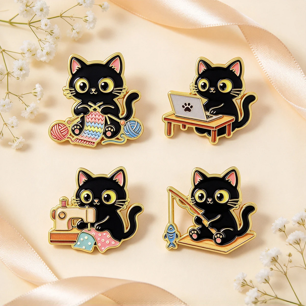 Set da 4 pezzi: spille smaltat - Kawaii Tech Accessories recensione e prezzo
