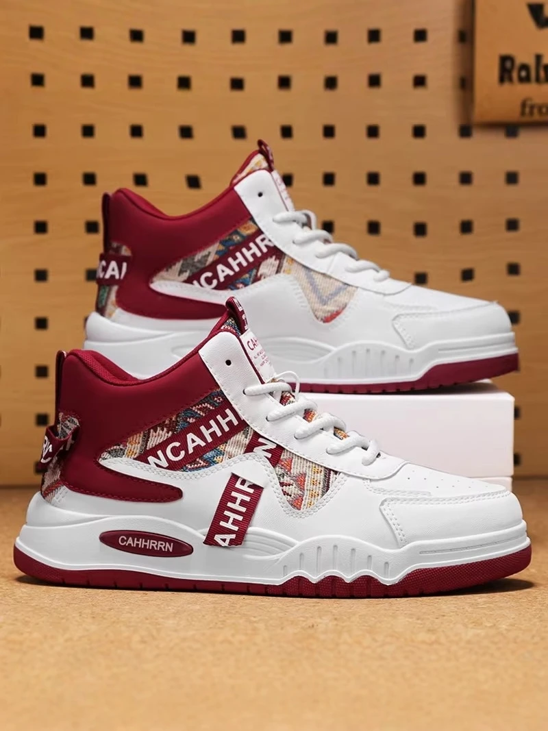 Men's High Top Sneakers Spring 2026 New Style Sporty Casual Fashionable White Shoes Student Friendly Unique Design National T...