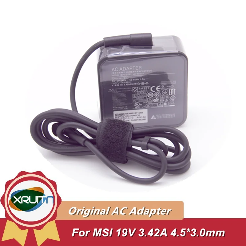 

Genuine DELTA ADP-65GD D AC Adapter 19V 3.42A 65W For MSI Modern 15 MS-1552 Modern 14 Laptop Charger S930401922D04 4.5x3.0mm OEM