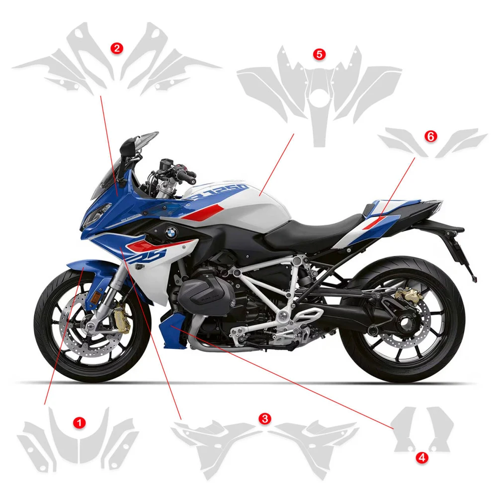 For BMW R1250RS 2024 TPU Paint Protective Film PPF Motorcycle Transparent Protection Film Bodykit Stickers Fits R1250 RS 2023