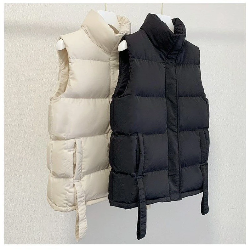 Herfst En Winter Nieuw Model Donzen Katoenen Vest Dames Koreaanse Versie Van Grote Shawl Slank Mouwloos Katoenen Vest Vest Jack