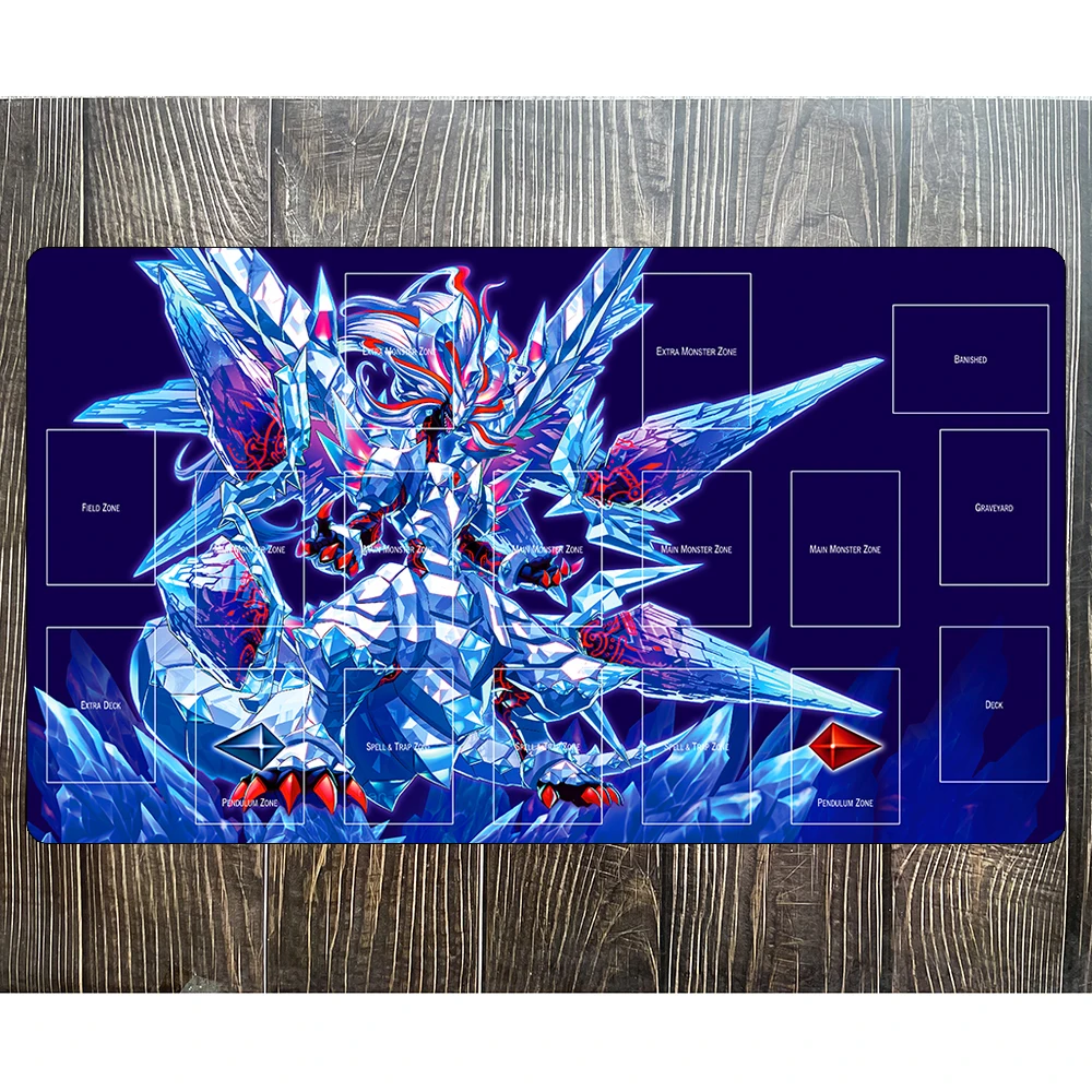 

Yu-Gi-Oh Mirrorjade the Iceblade Dragon Playmat CCG TCG Trading Card Game Mat YGO Yugioh Pad Mat-100