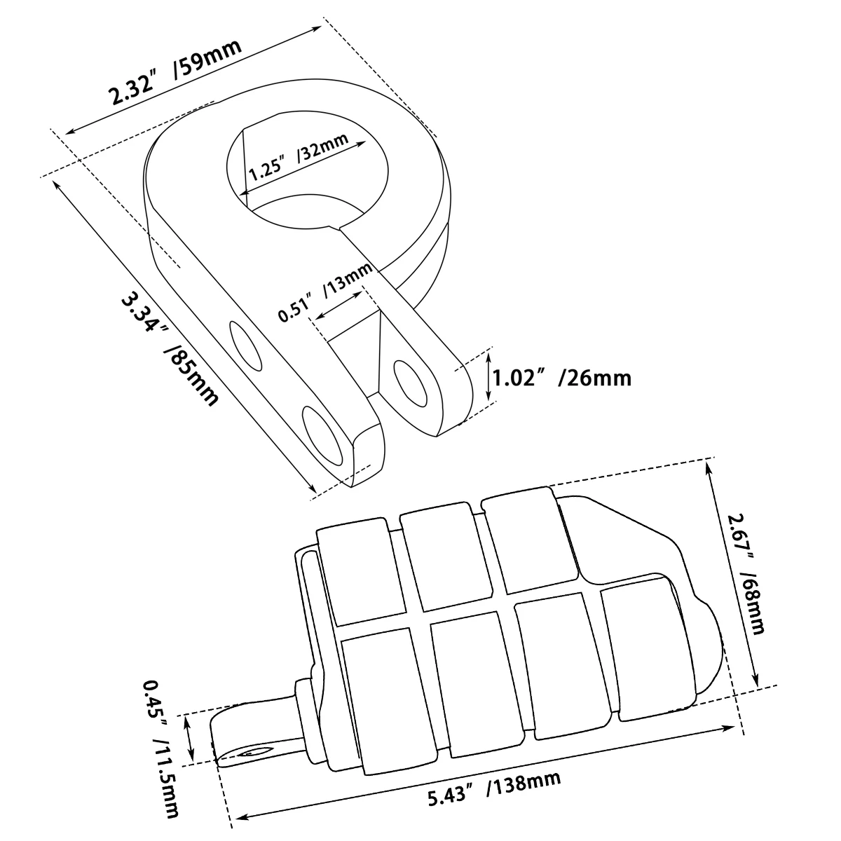 Moto Highway Pedane Montaggio Morsetto Protezioni Motore Crash Bar Pedane Per Harley Suzuki Yamaha Honda Kawasaki Dyna Low Rider S Softail 114 Road King Street Glide Accessori Moto