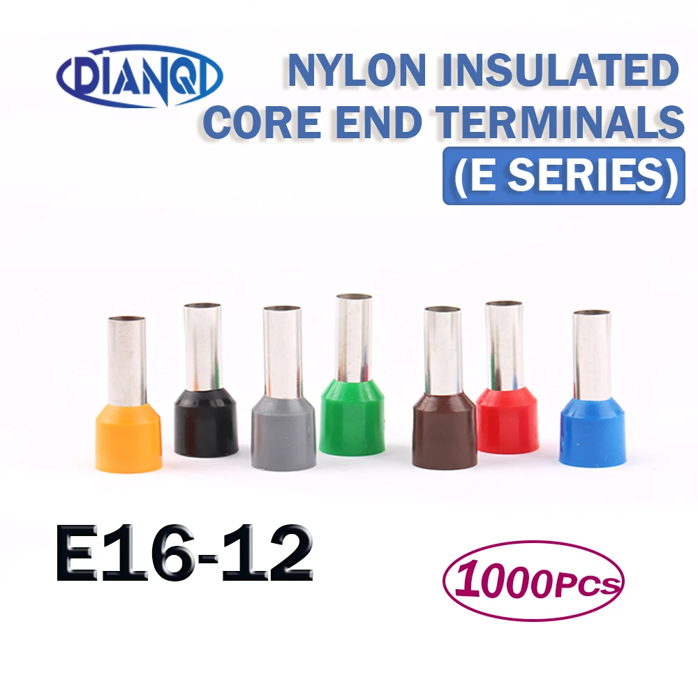 E16-12 Tube terminals 16MM2 Cable Wire Connector Insulating Crimp 1000PCS/Pack