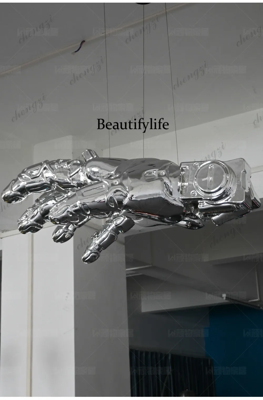 Tide play machinery cool luminous ceiling palm cyberpunk store KTV fiberglass technology large ornament