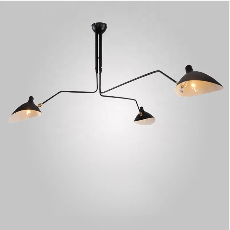 Nordic Style Ceiling Lamp Serge Mouille 3 Arms Chandelier Lamp