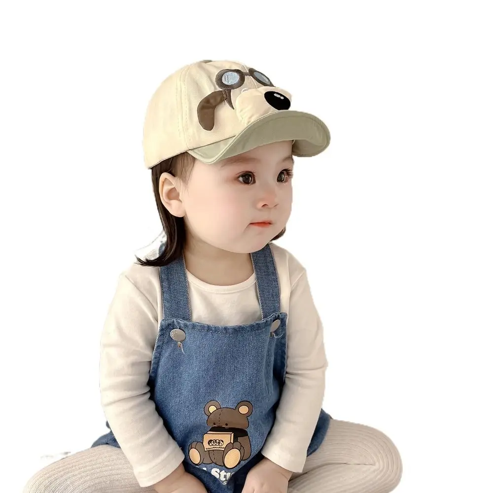 6-24M  Cotton Baby Baseball Hat Cute Cartoon Adjustable Kids Sun Hats Spring Summer Breathable Peaked Cap Boys Girls