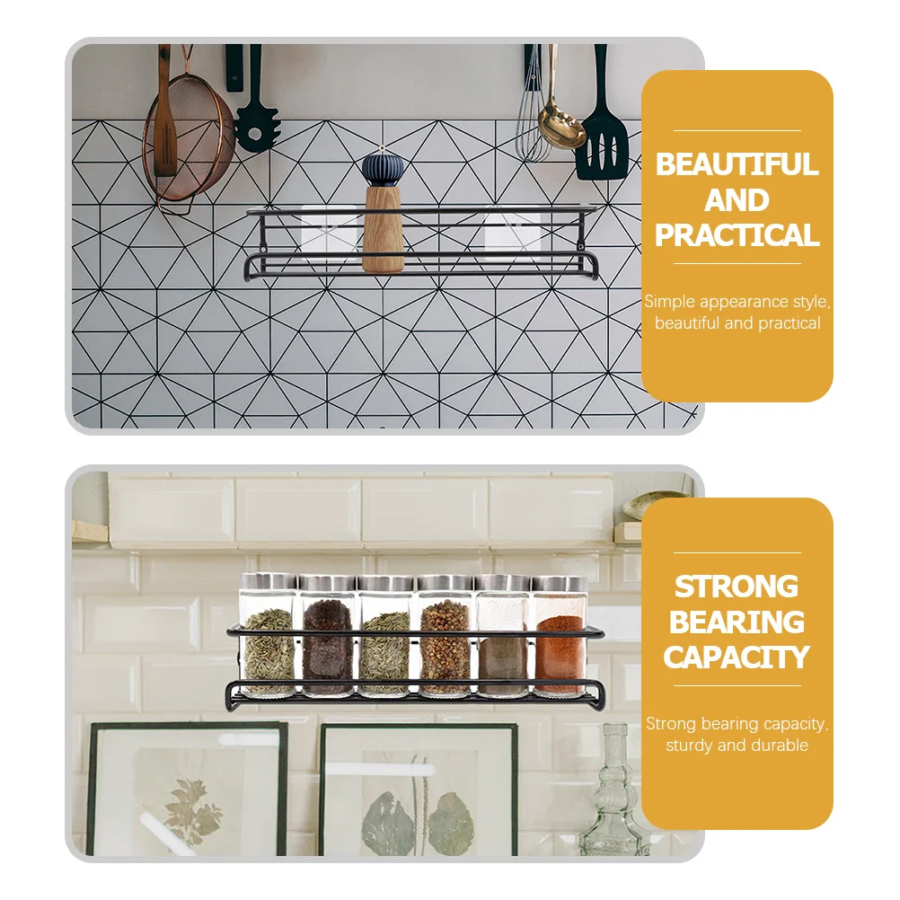 

2 set Kitchen Rack Organizer Wall Mount Storage Shelf For Cabinet Seasoning Holder Hanging Spice Rack Spice Shelf Organizer